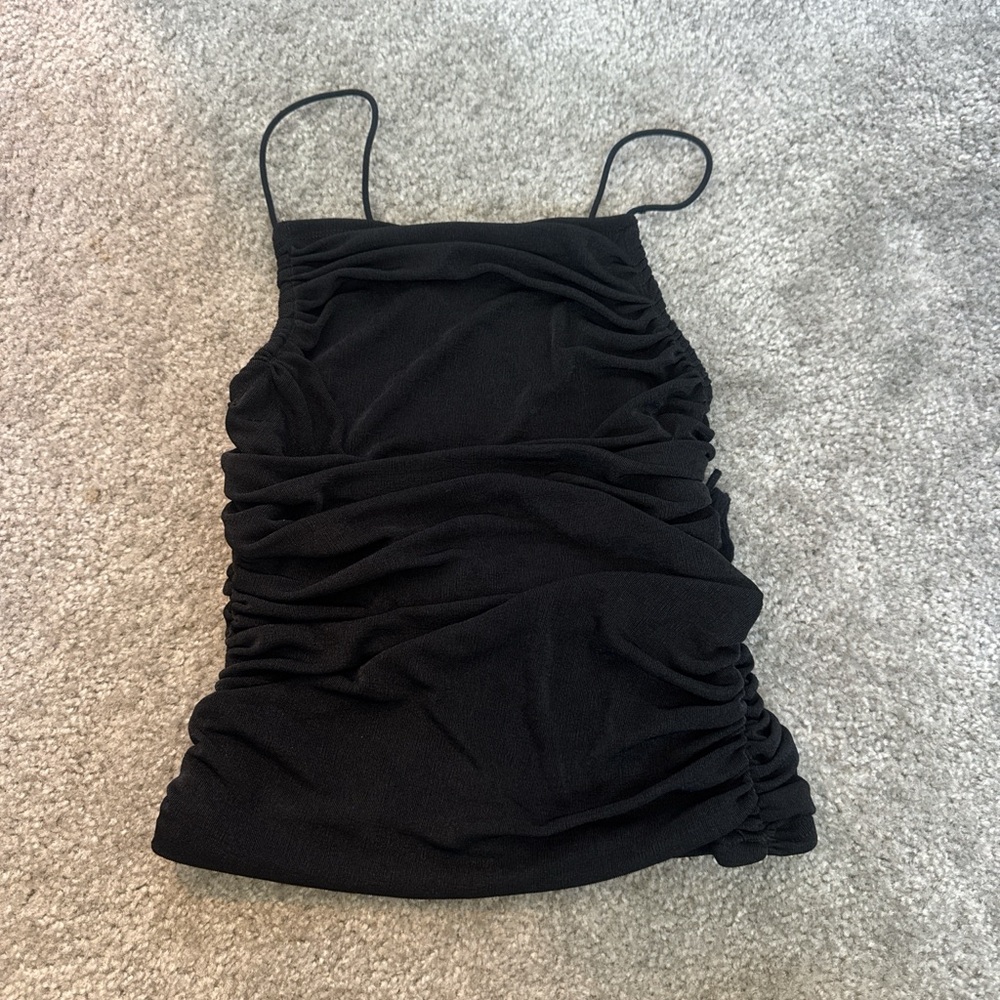 Fashion Nova Black Ruched Camisole